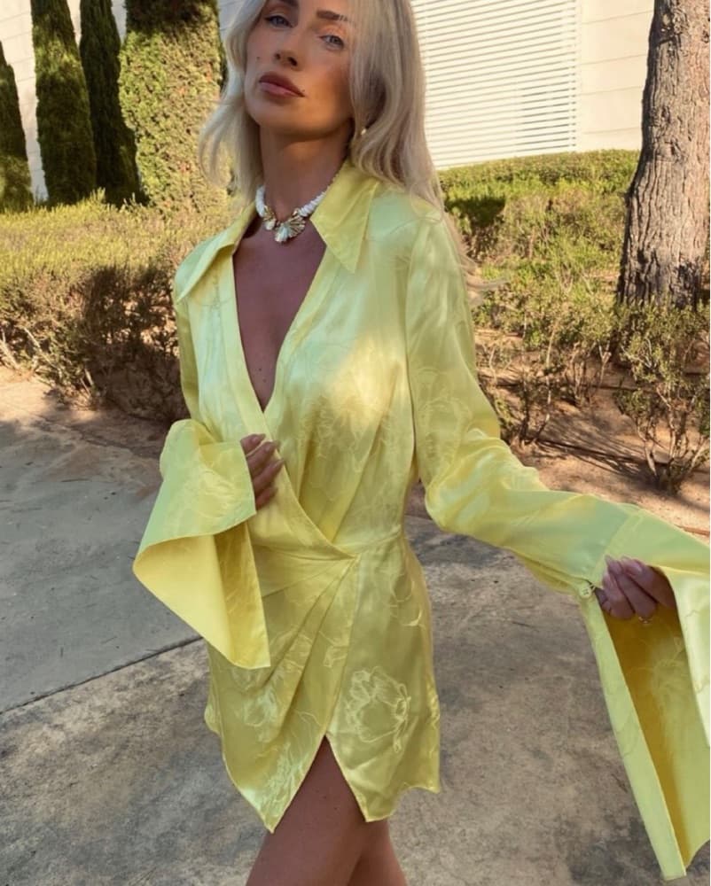 Rat and boa Paloma Dress In Yellow - Image 3