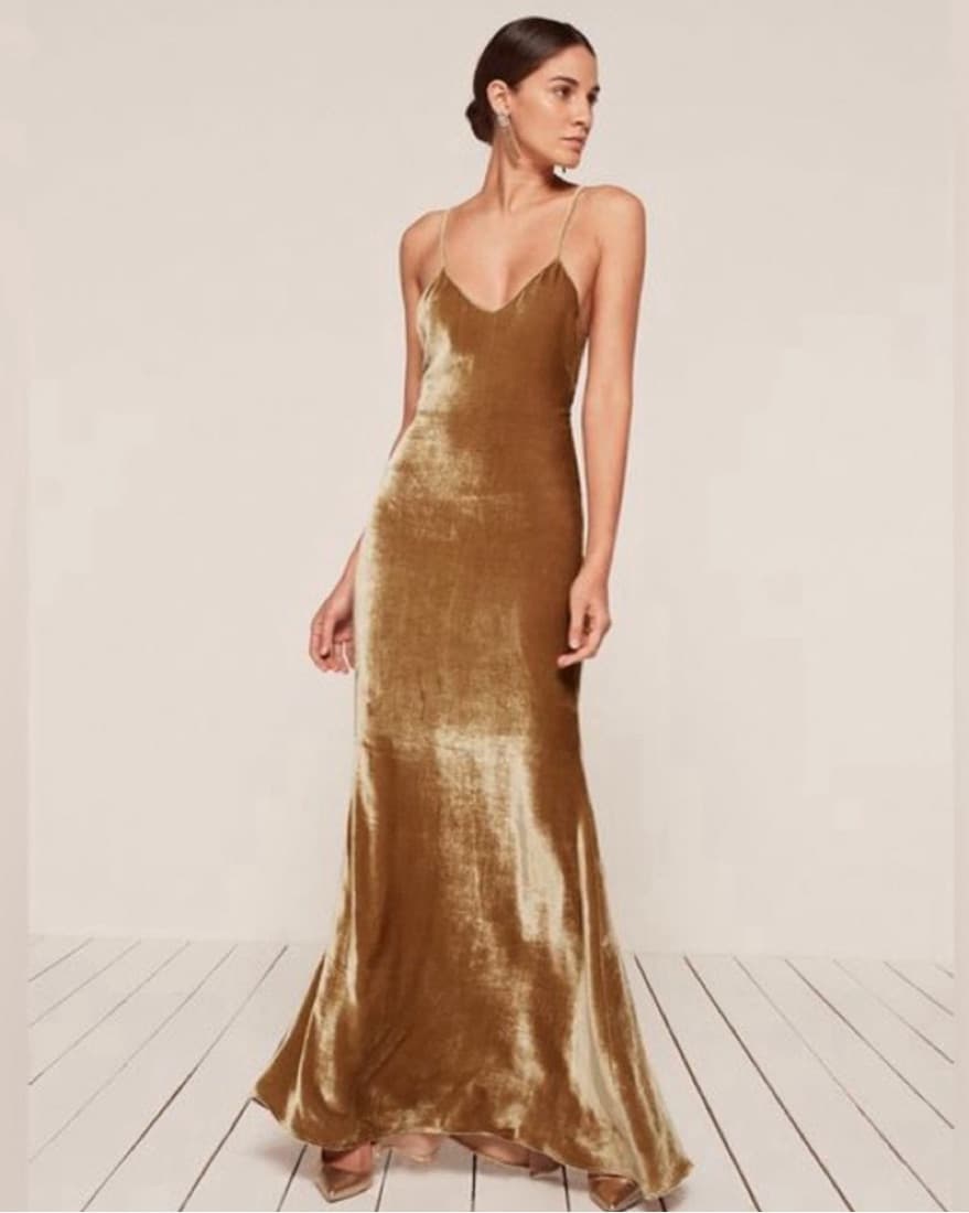 Reformation Natalie Velvet Dress - Image 2