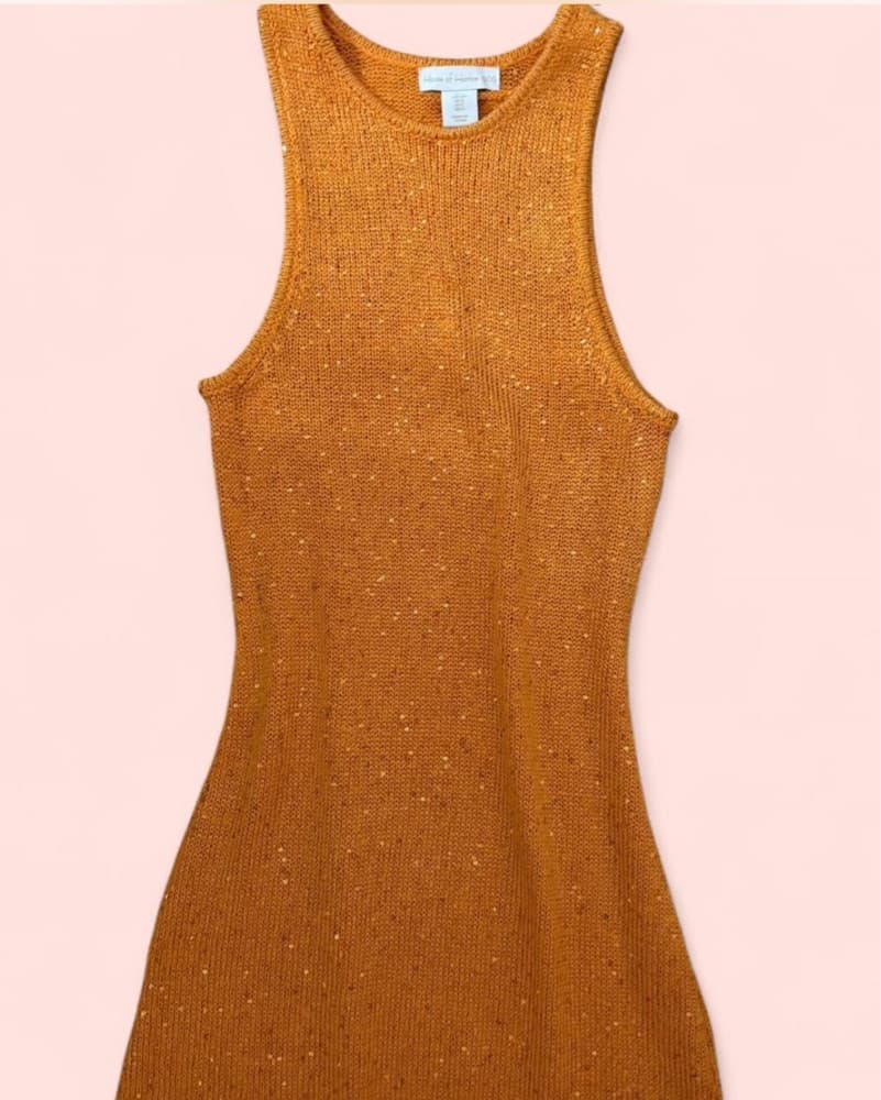 House Of Harlow Orange Knit Dress - Image 3