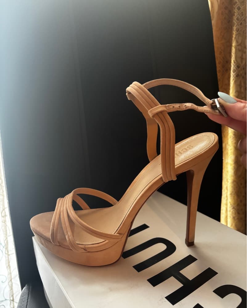 Tan Strappy Heels - Image 1