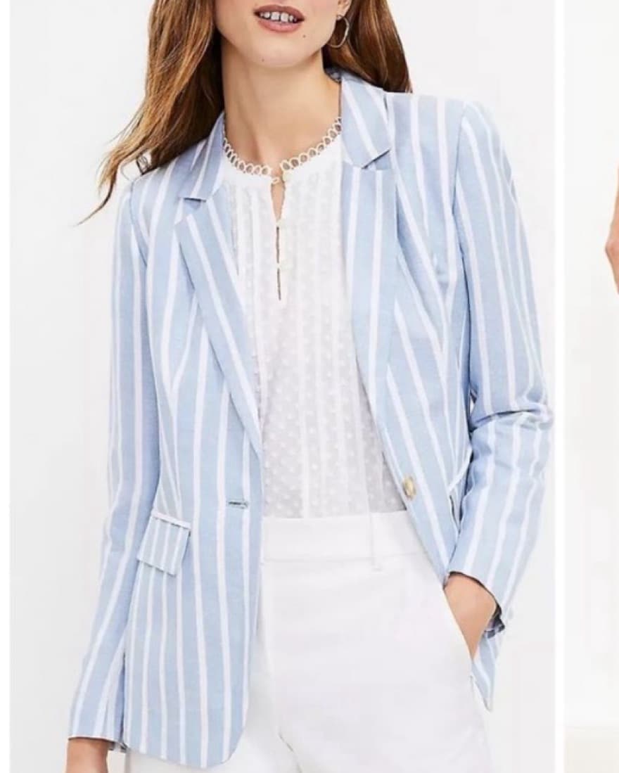 Tailored Stripe Modern Blazer - Image 2