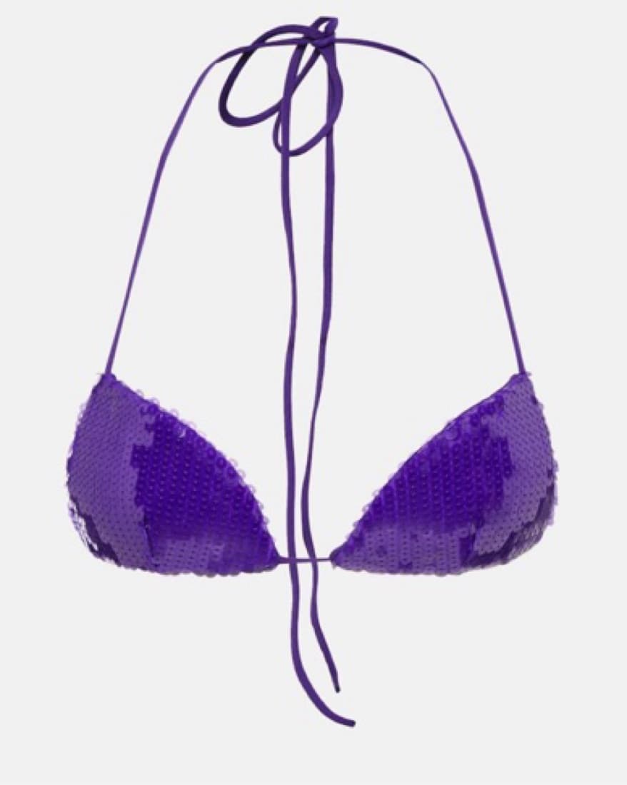 Laquan Smith Purple Sequin Bra Top   - Image 2