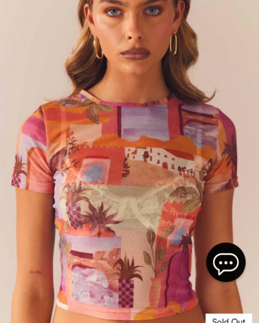 Mesh Pattern Sunset Top - Image 3