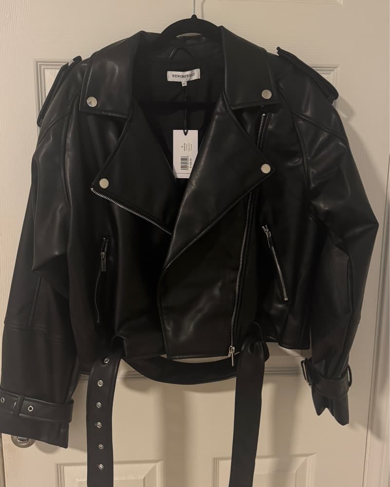 WeWoreWhat Cropped Leather Jacket *NEW* - Image 5