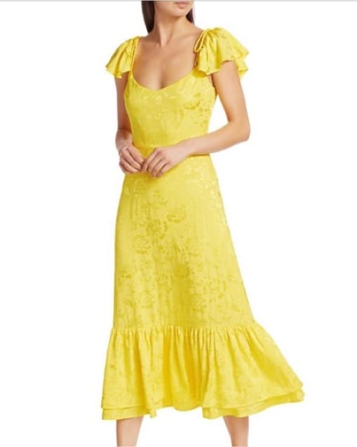 Staud Yellow Midi - Image 1