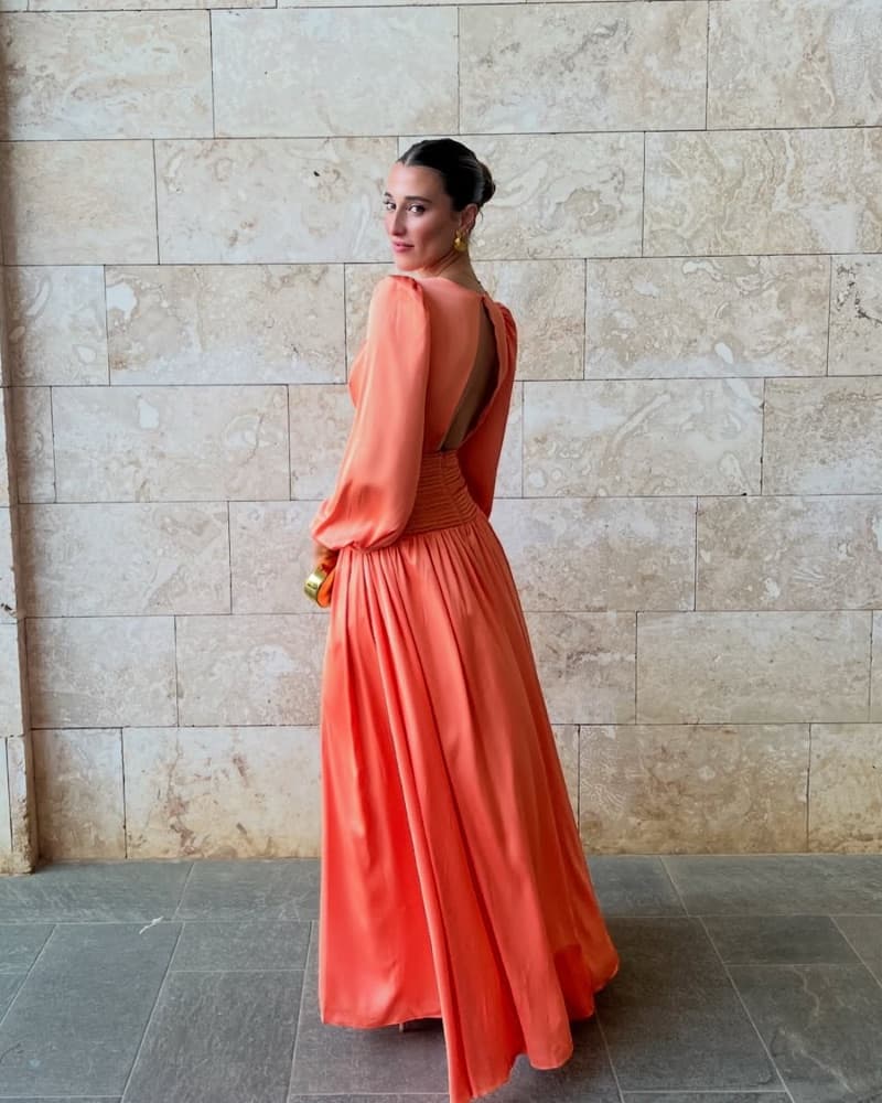 PatBo SATIN SUNSET LONG SLEEVE GOWN - Image 3