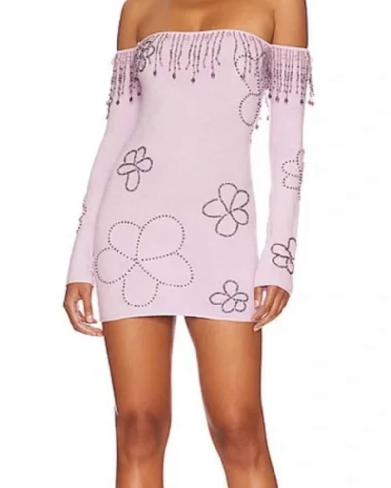 Danielle Guizio Purple Mini Dress - Image 2