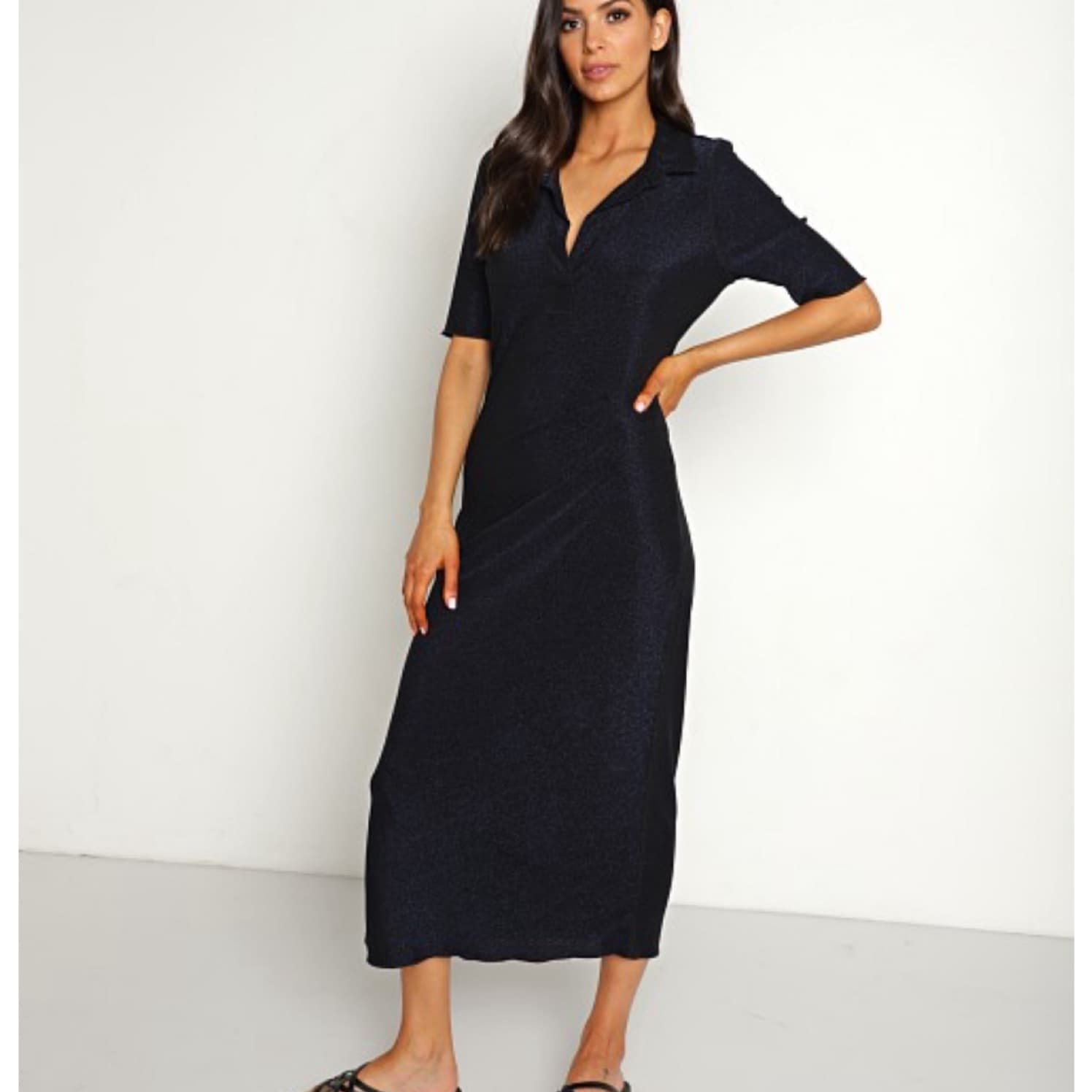 Pistola Navy Shimmer Midi dress  - Image 1