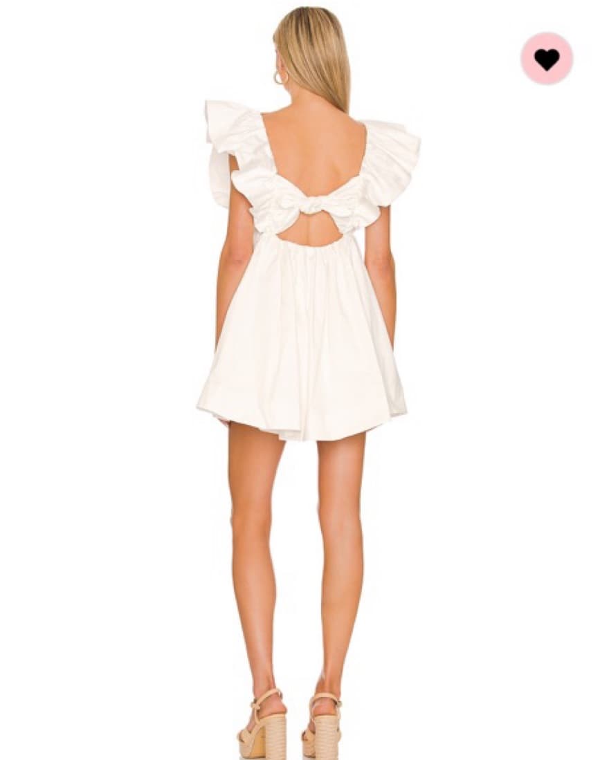 White Mini Dress With Bow - Image 2