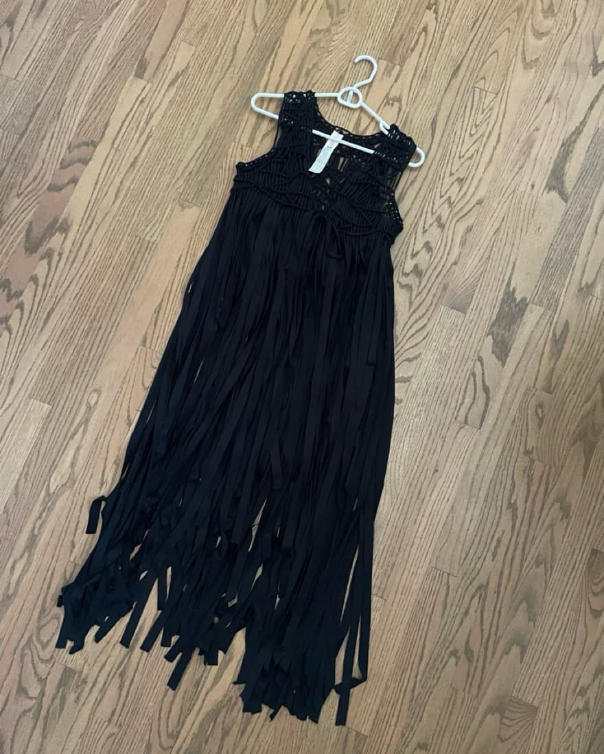 Crochet Fringe Cover Up Vest - Image 2