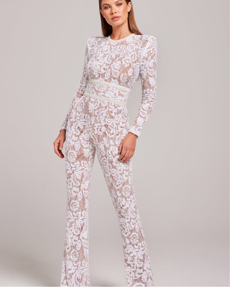 Nadine Merabi Bella White Jumpsuit - Image 1