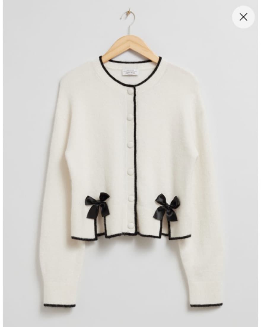 & Other Stories Satin-Bow Cardigan - Image 1