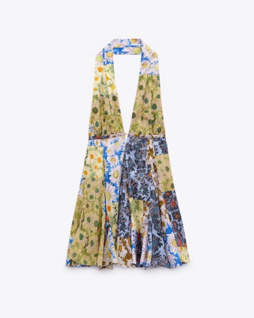 Vibrant Floral Midi Dress with Denim Jacket - Image 2