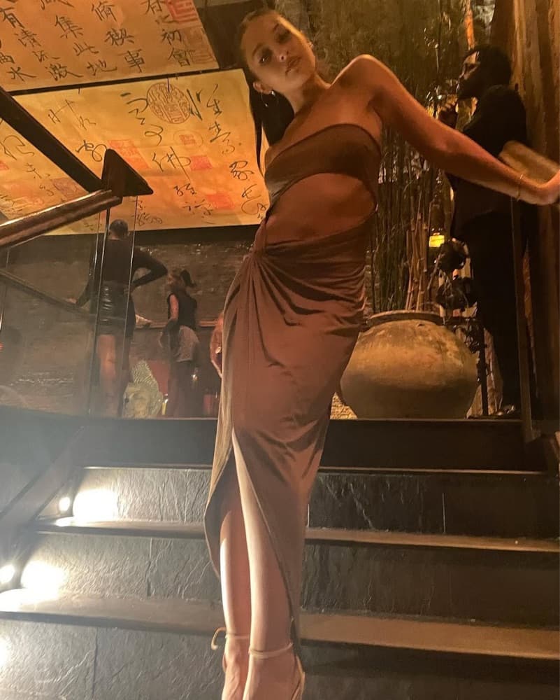 Strapless Brown Maxi Dress - Image 1
