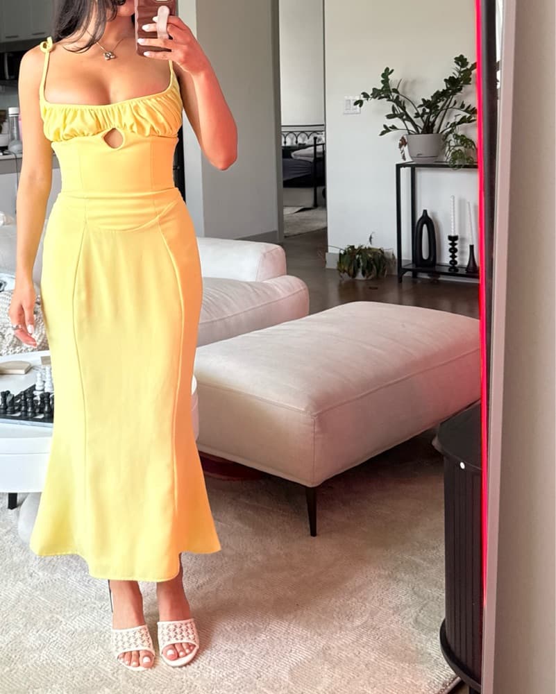 House of CB Yellow Midi Dress - Image 3