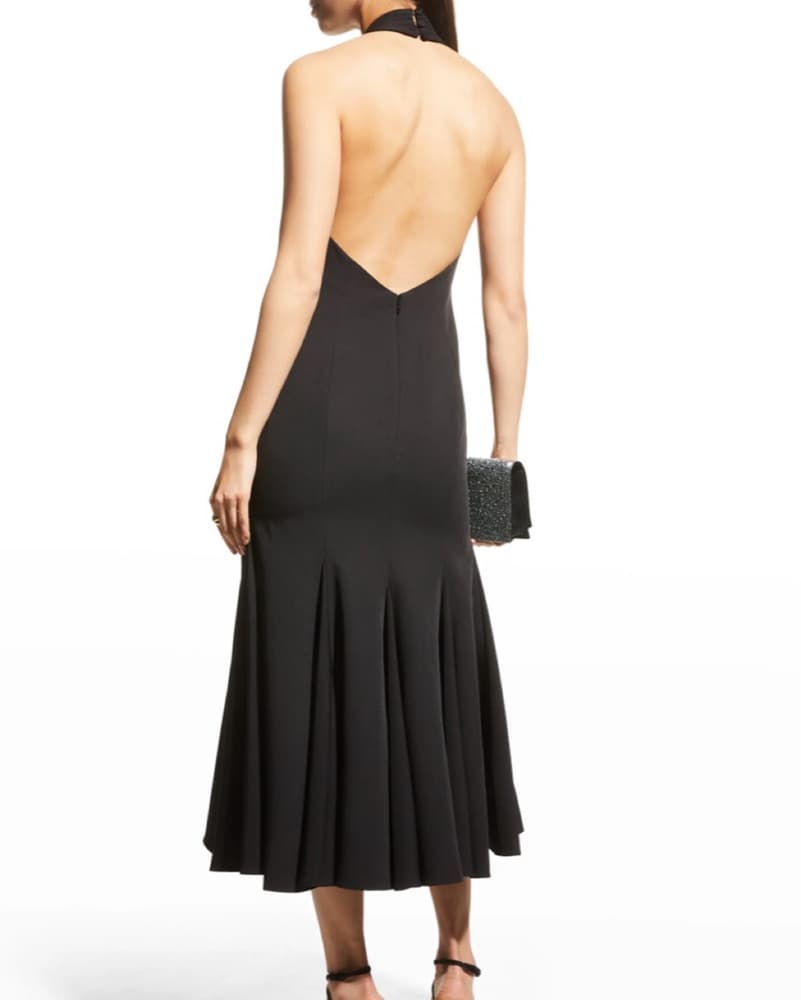 Black Halter Milly Midi Dress - Image 2