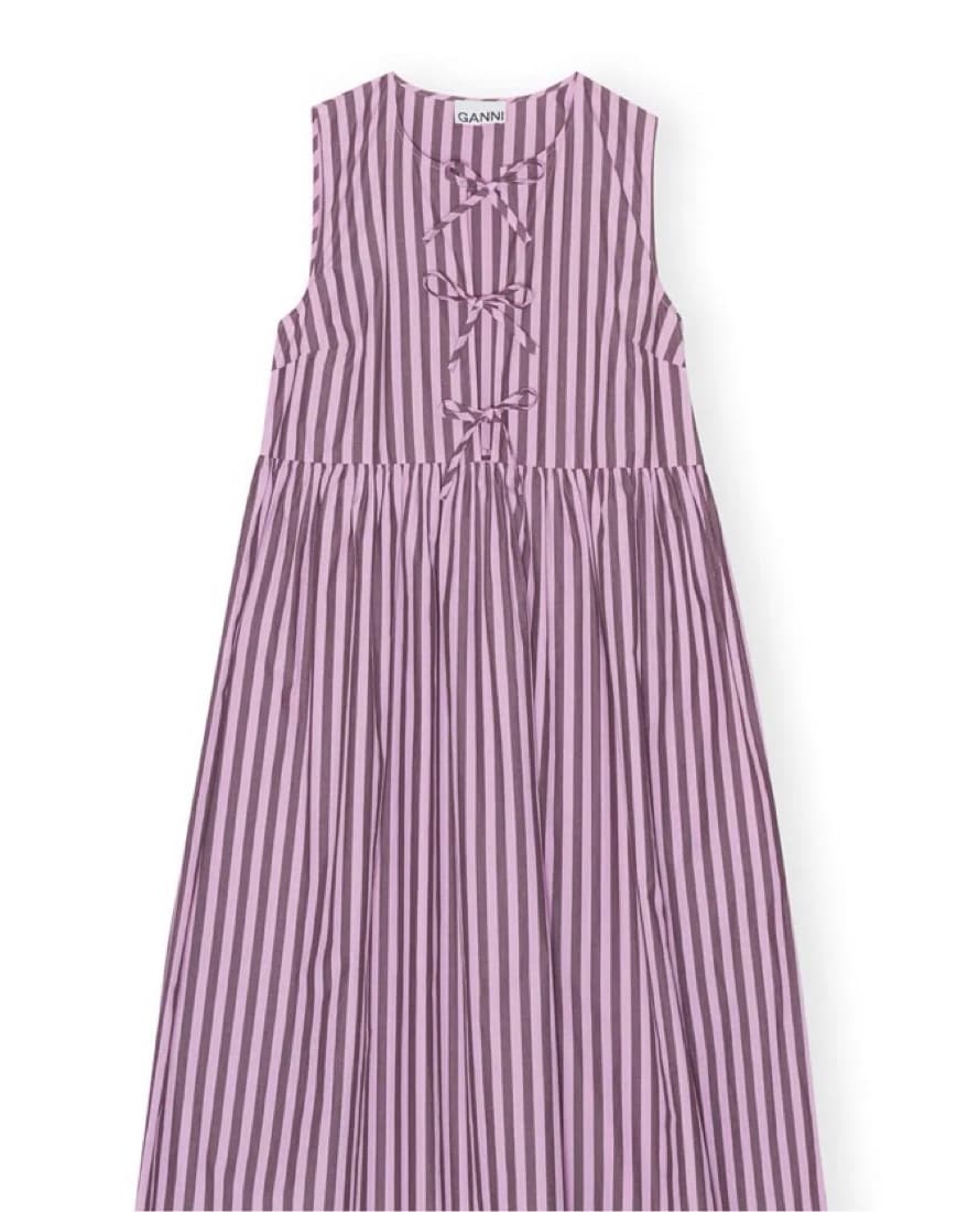 Ganni Striped Pink Midi Dress - Image 2