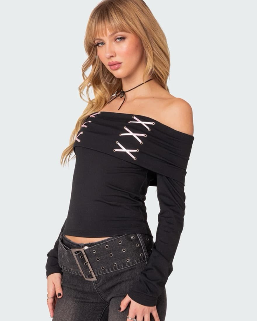 Black Foldover Top - Image 2