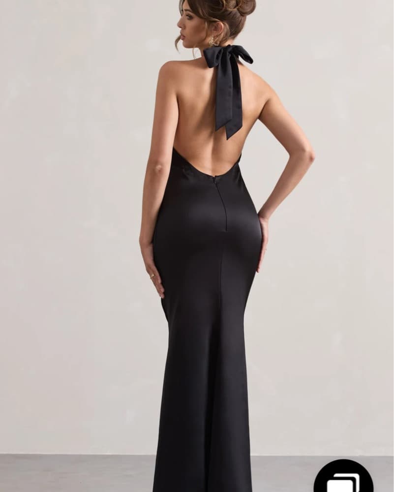 Club L London Black Halter Gown - Image 4