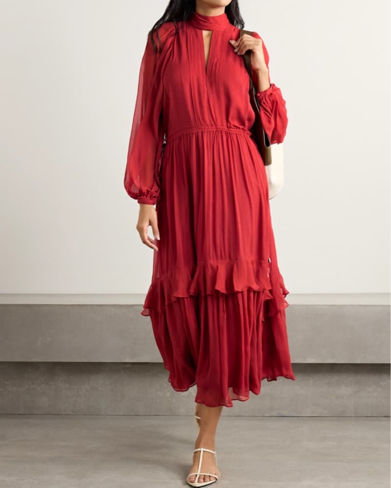 Elegant Red Maxi Dress - Image 2