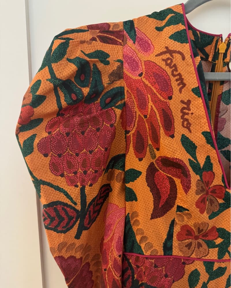 Farm Rio XS Puff Sleeve Tropical Dress - Image 3