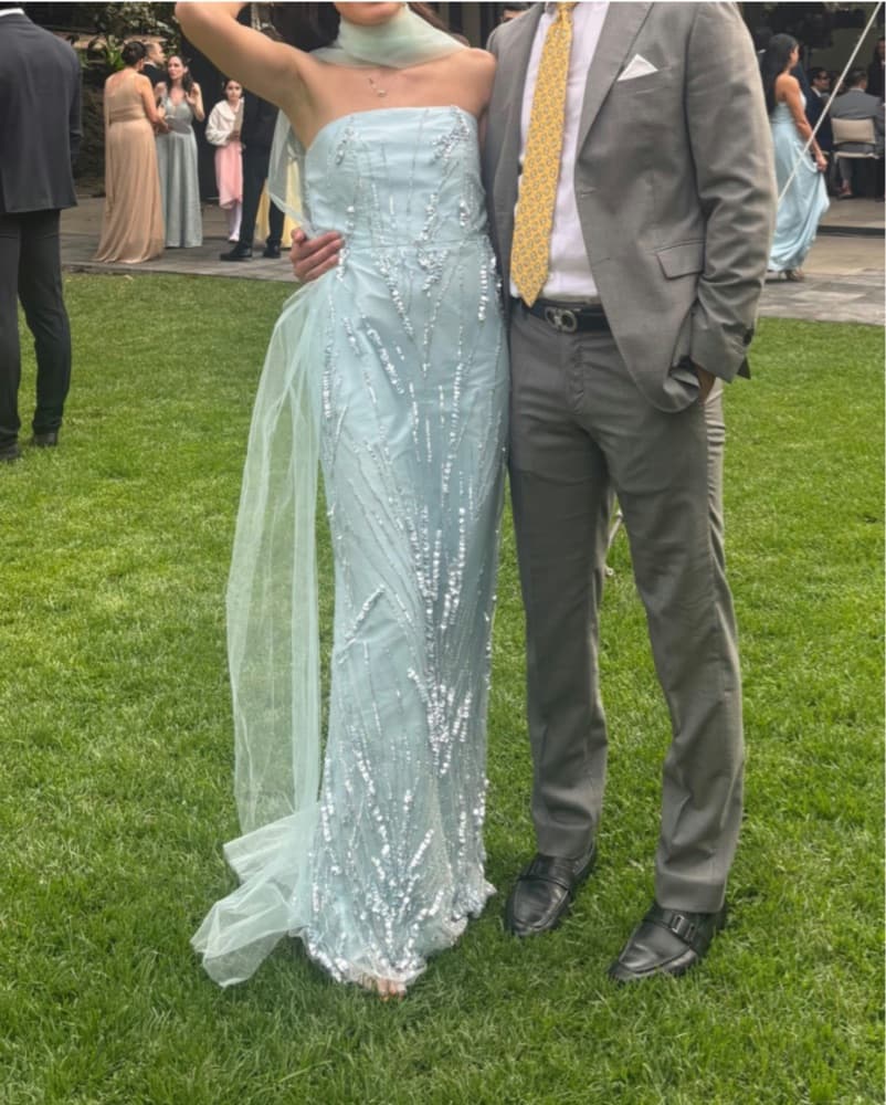 Nora Parada Seafoam Embelished Gown - Image 1