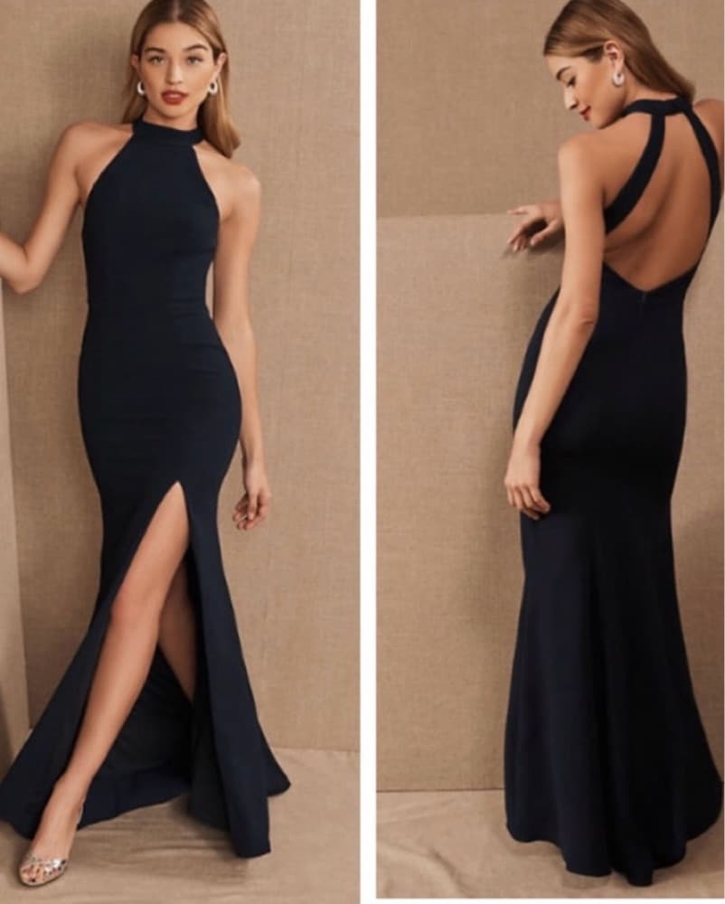 Navy Anyhropologie Formal Gown - Image 1