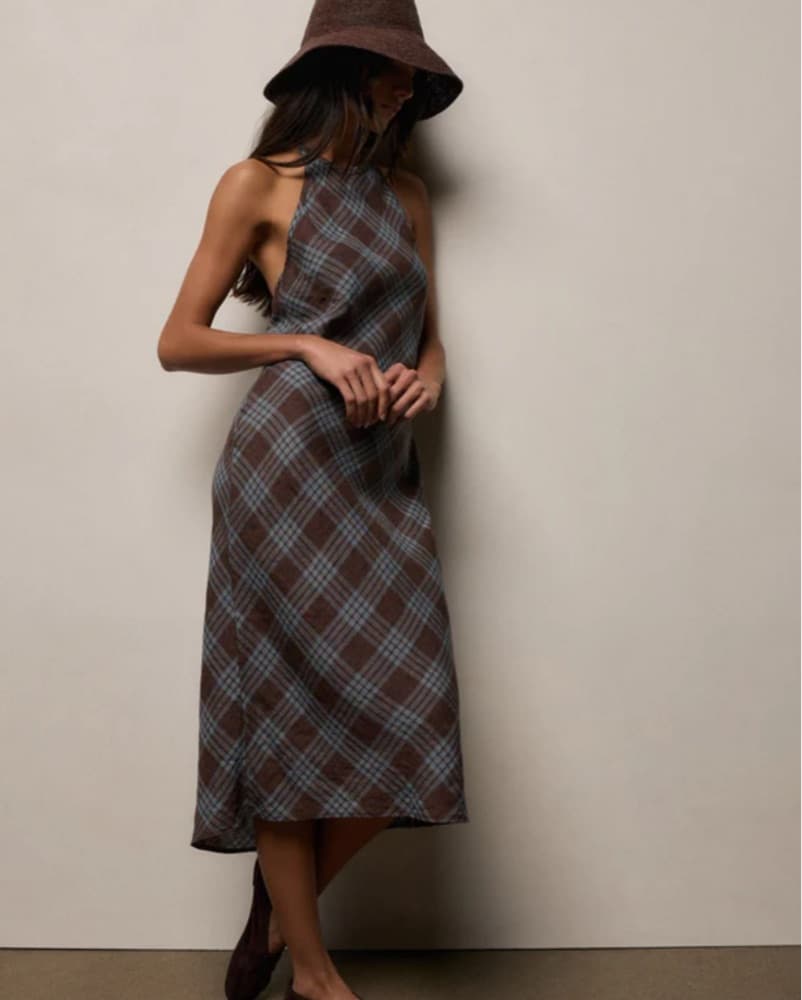 JAMES PERSE | Linen Plaid Dress - Image 1