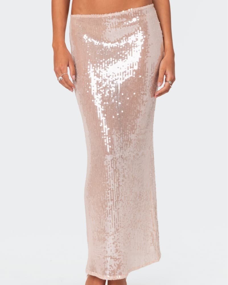 Sheer Sparkly Maxi Skirt - Image 1