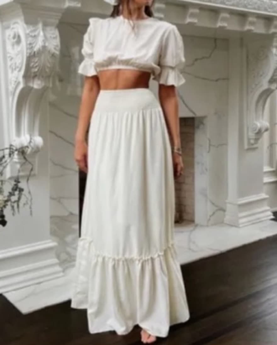 WeWoreWhat White Poplin Skirt Set - Image 1