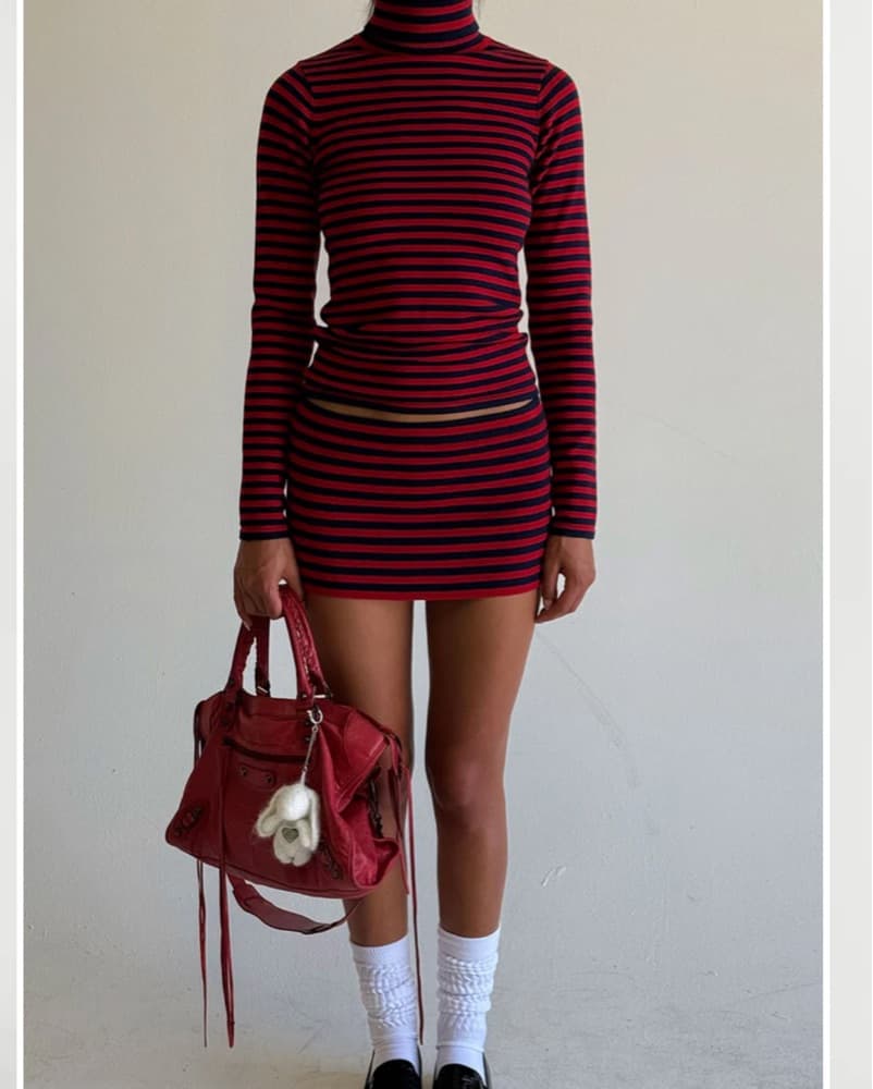 Frankies Bikinis Sunday Stripes Knit Set - Image 1