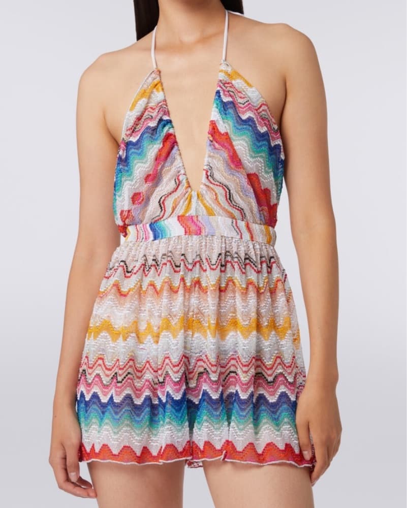Missoni Glitter Halter Romper Dress - Image 3