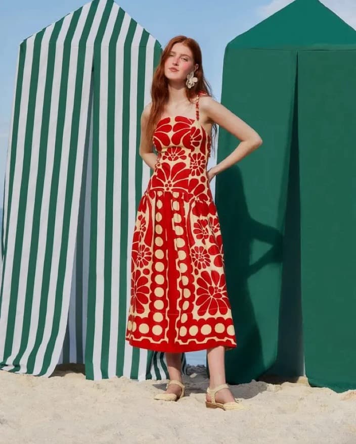 Farm Rio Palermo Red Dress - Image 2
