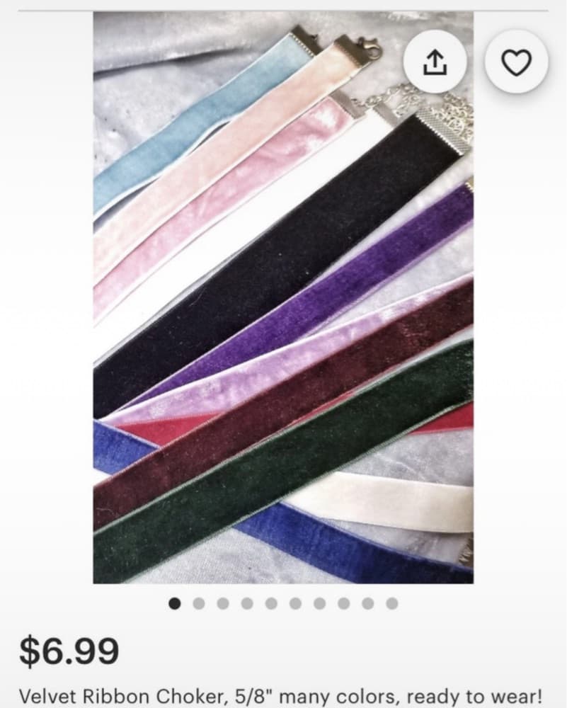 Velvet Ribbon Choker Necklace - Image 3
