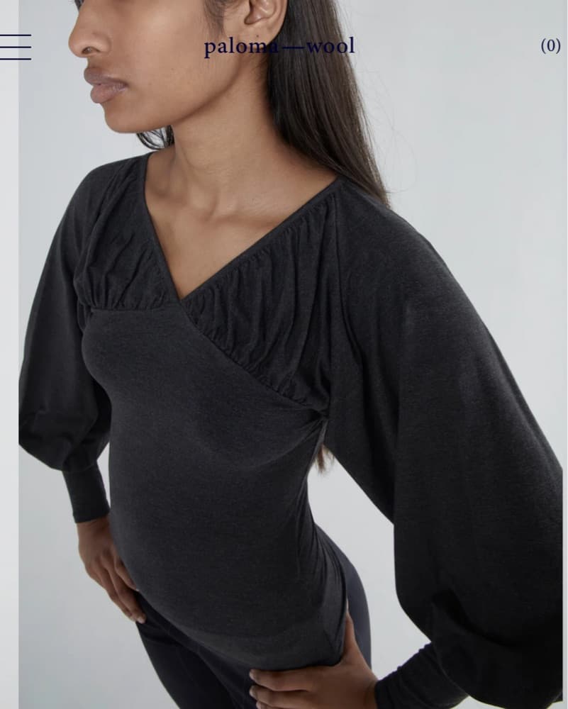 Paloma Wool Tapioca Dark Grey Sleeve Top - Image 2