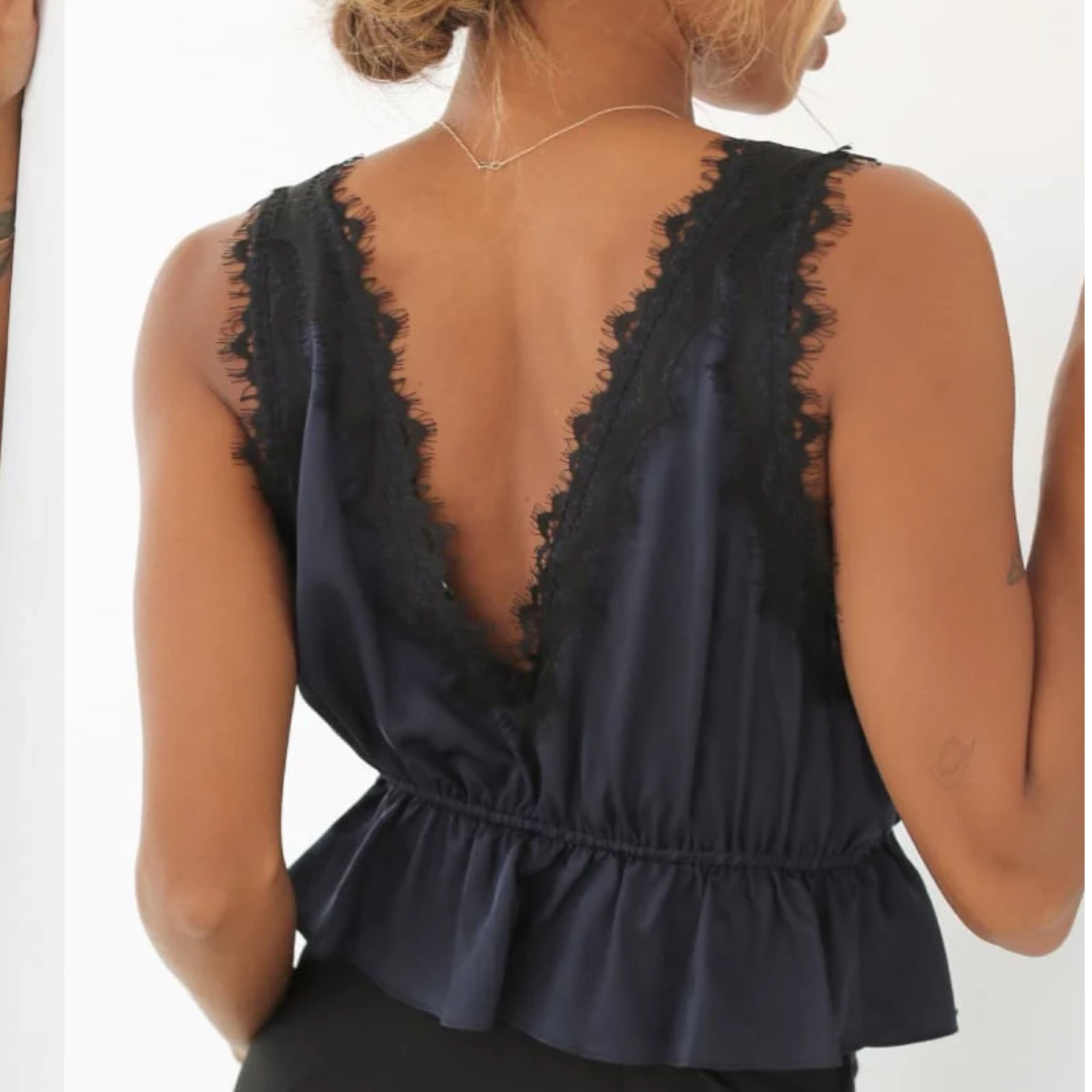 Silk Top with lace Trim - Image 2