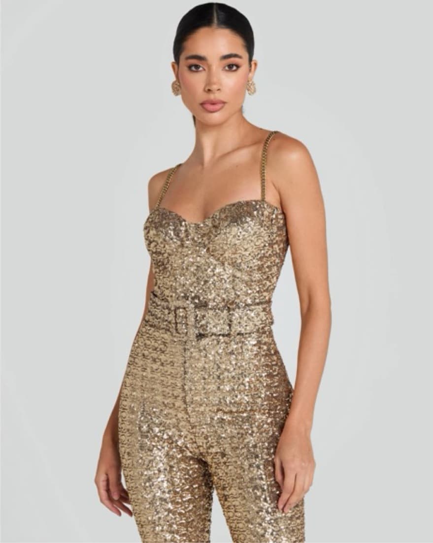 Lucinda Gold Sequin Jumpsuit - Image 2