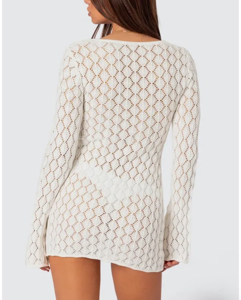 Elegant Lace Crochet Dress - Image 2