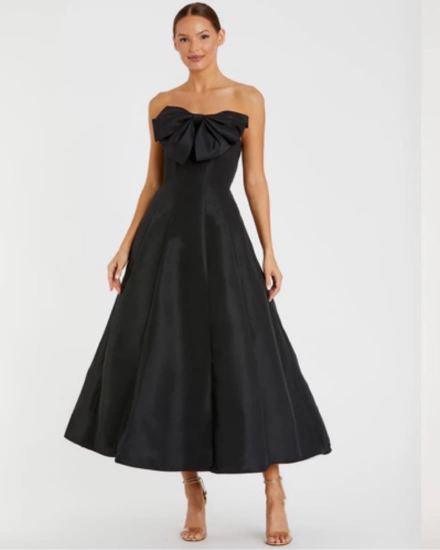 Mac Duggal Tea Length Bow Detail Dress - Image 2
