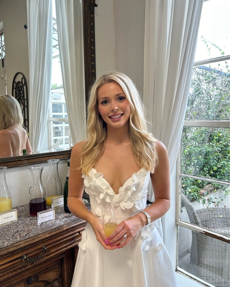 Acler Floral Applique White Bridal Dress - Image 5