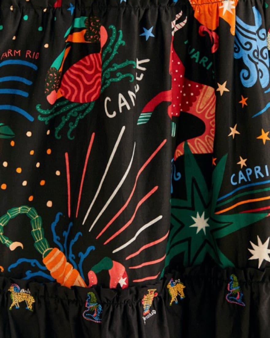 Farm Rio Zodiac Embroidered Dress - Image 5