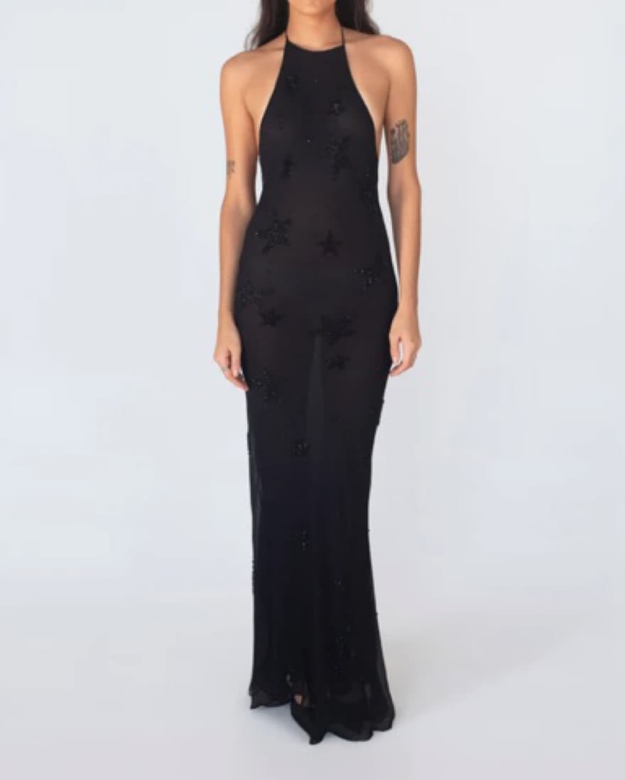 Dana foley Sparkling Black Maxi Dress - Image 1