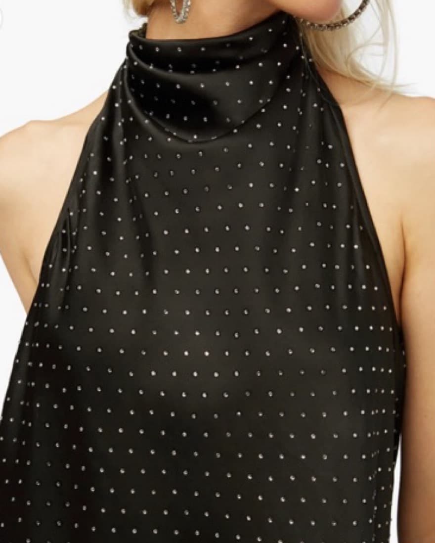 Sparkling Polka Dot Fringe Halter Dress - Image 6