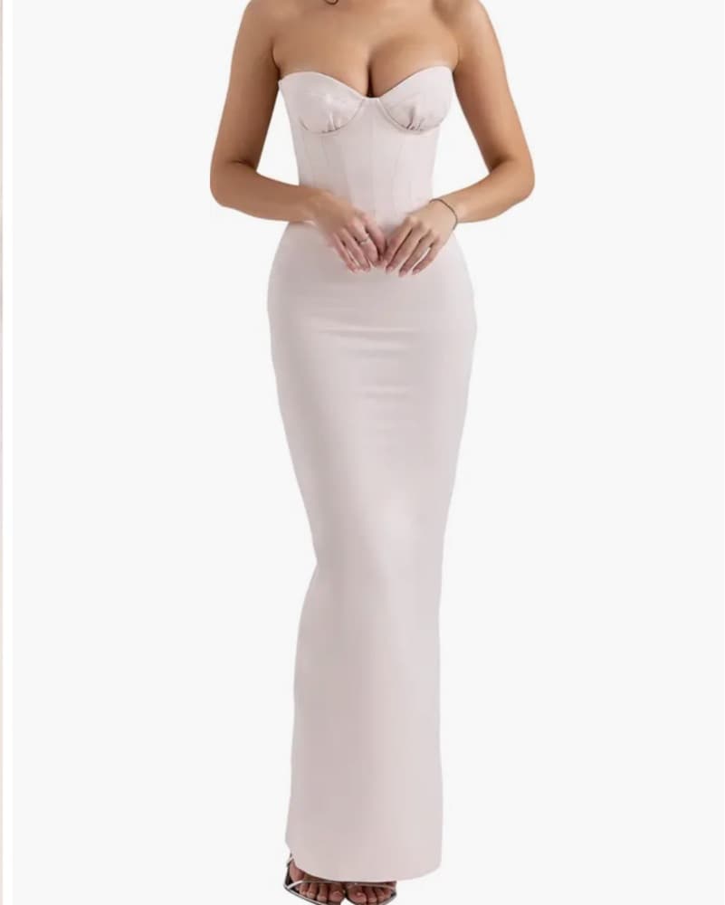 House Of CB BLUSH SATIN MIDI DRESS  - Image 5
