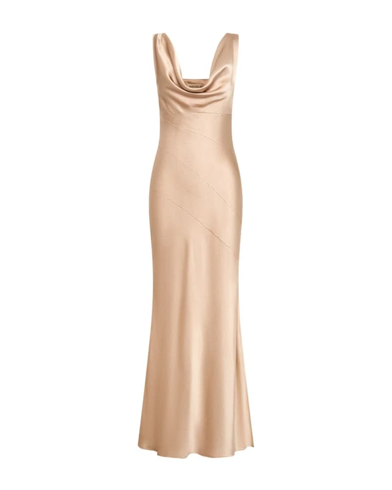 Nicholas Silk Gown - Champagne - Image 1