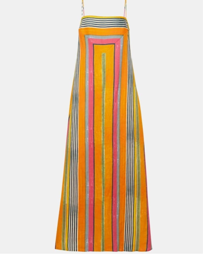 Staud Laura Multi-Stripe Linen Dress - Image 2