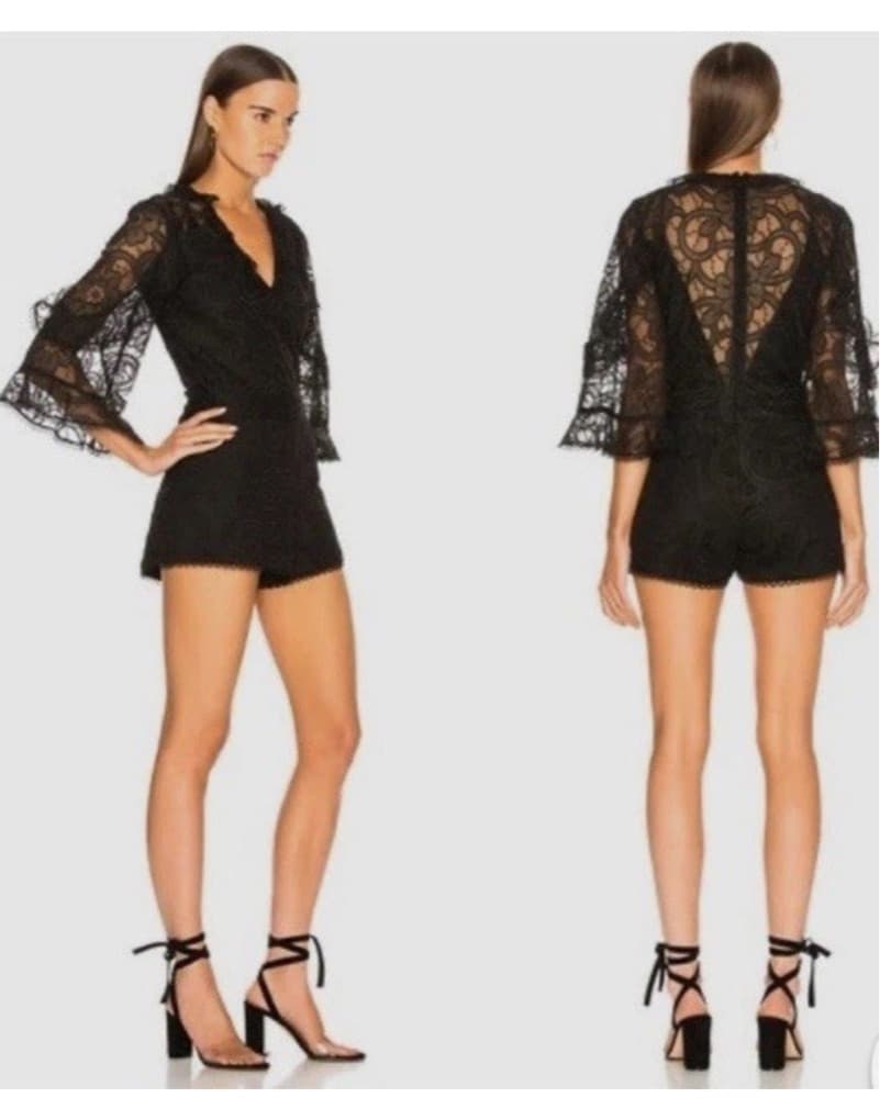Alexis Black Lace Romper  - Image 3