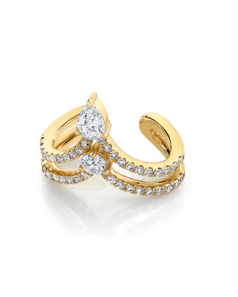 SHAY - Diamond Stacked Chevron Ear Cuff - Image 2