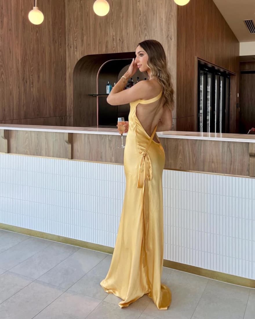Arcina Ori Monique Yellow Silky Dress - Image 4