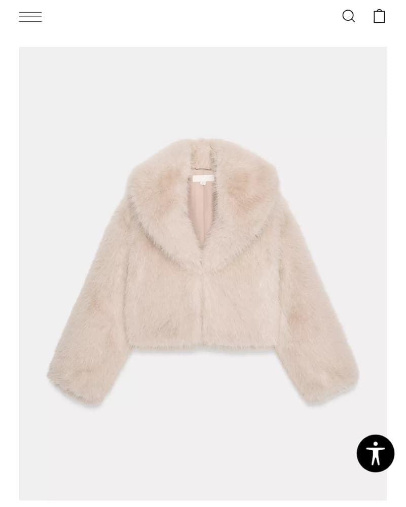 Zara Plush Faux Fur Cropped Jacket - Image 1
